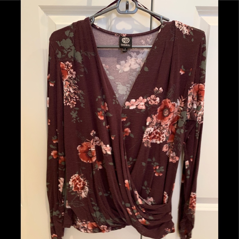 Bobeau faux wrap shirt